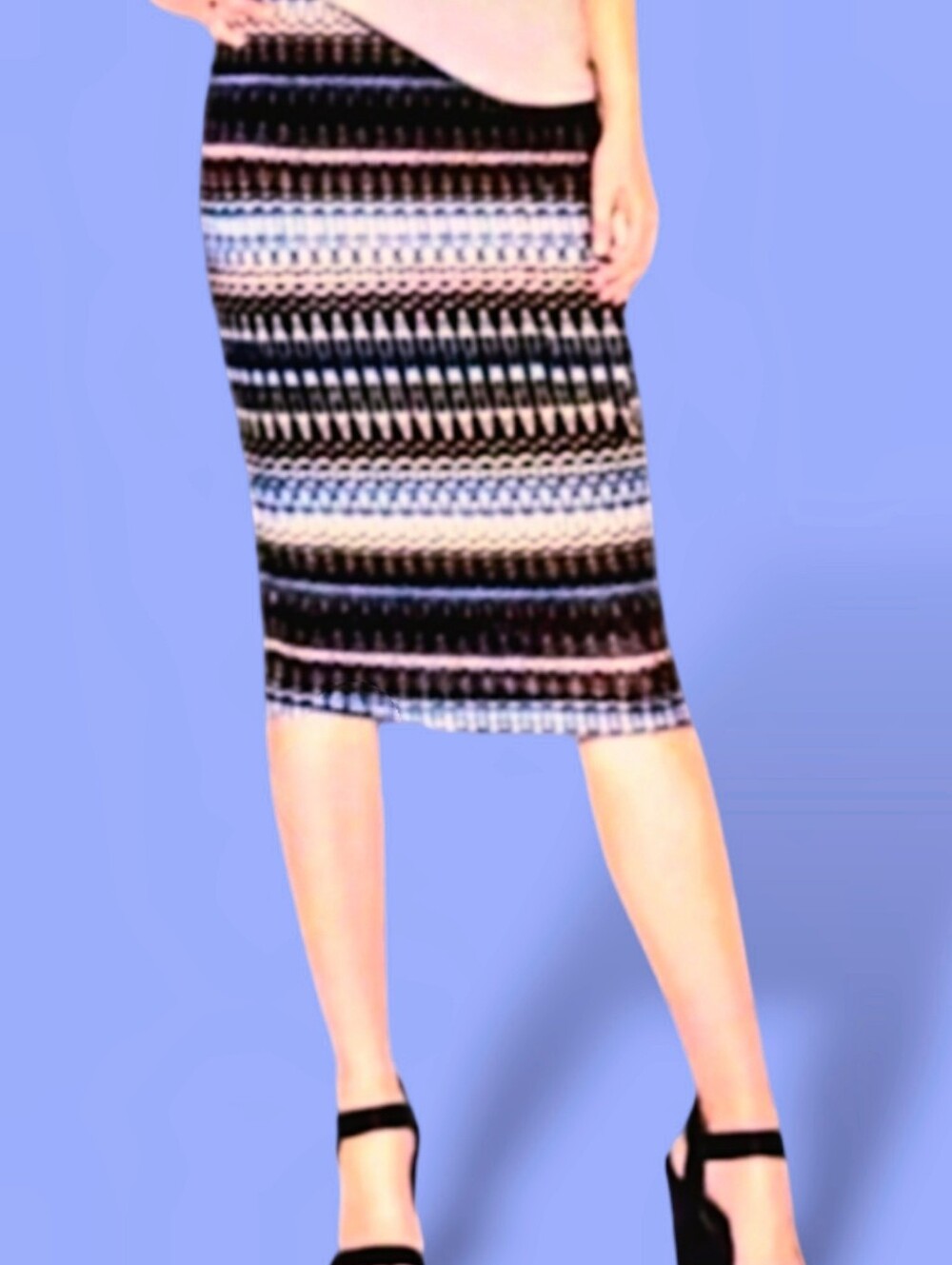 🩵Matty M Stylish Pull-On Knee Length Pencil Skirt